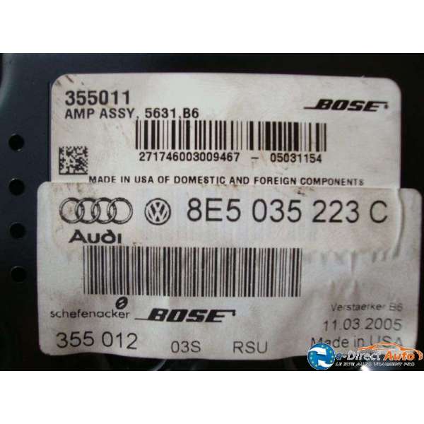 Bose Original Audi A4 S4 B6 Bose Amplificateur 8E5035223A Amplificateur 