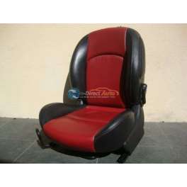 siege chauffeur cuir noir et rouge peugeot 206 cc 